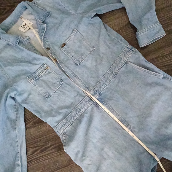 Lee Union- all coverall overall denim with heart patch S - Picture 6 of 16